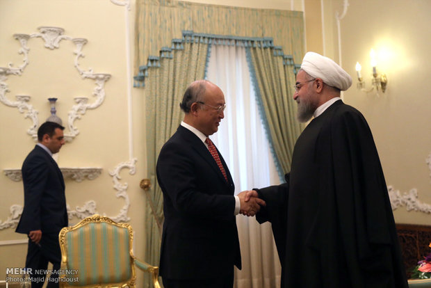 President Rouhani meets Amano