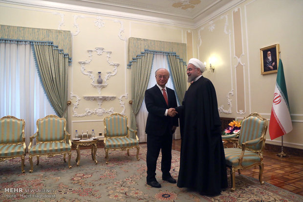 President Rouhani meets Amano