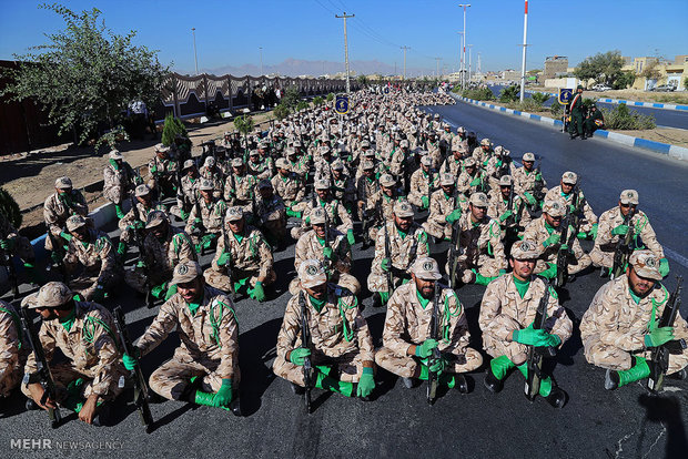 Armed forces parade in Yazd