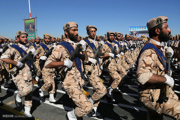 Armed forces parade in Yazd