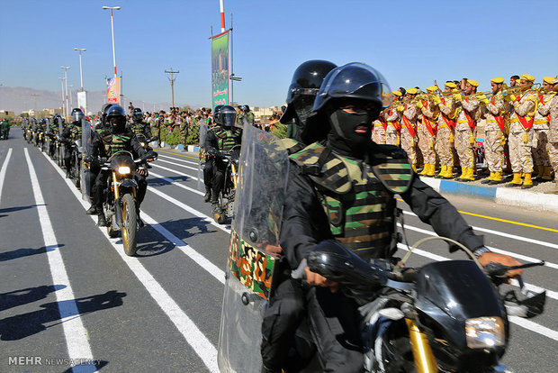 Armed forces parade in Yazd