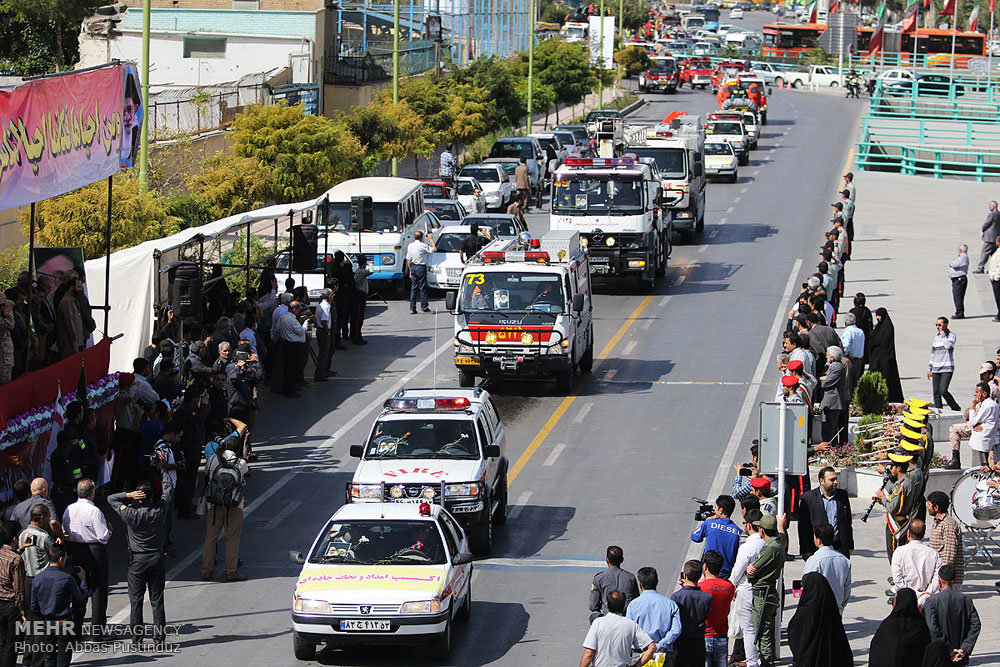 Isfahan, Mashhad firefighters go on parade