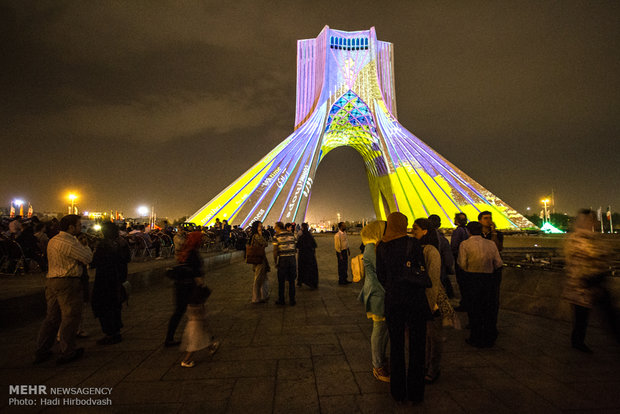 Light festival on Azadi tower