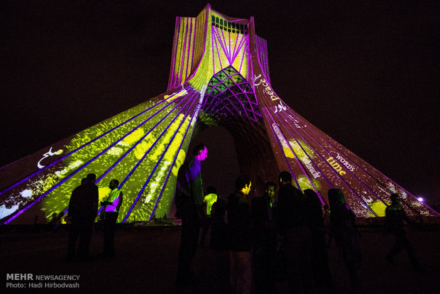 Light festival on Azadi tower