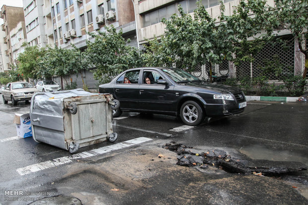 بارش شدید باران در تهران