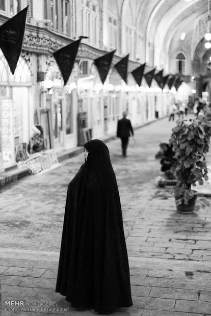 Historical Bazaar of Tabriz in black