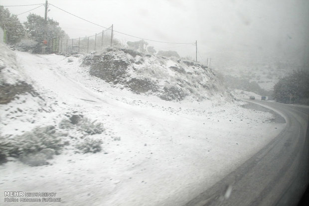بارش برف در ارتفاعات البرز/دمای هوای«دیزین» به منفی۶درجه می‌رسد