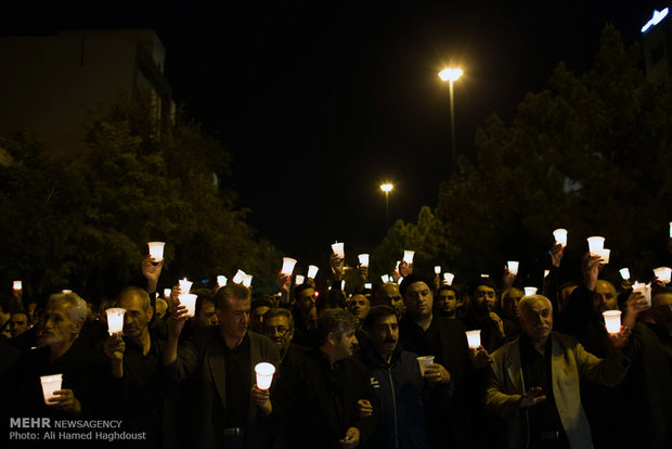 آئین شام غریبان و شمع گردانی در تبریز