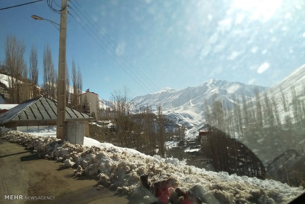 Mountains of Tehran under snow
