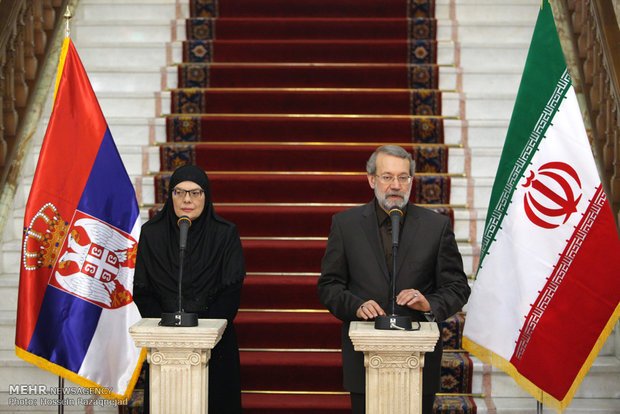 War on terror discussed by Larijani, Serbian Counterpart