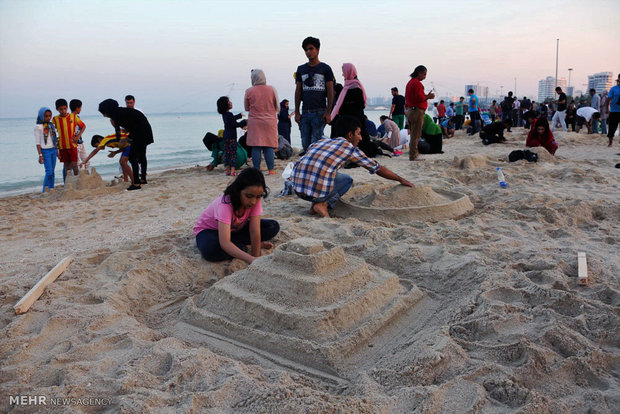 مسابقه ساخت مجسمه های شنی در جزیره کیش