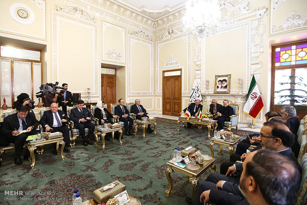 Larijani, Gerard Larcher presser in Tehran