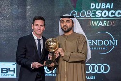 لیونل مسی در دوبی جایزه گرفت