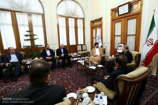 رئيس مجلس الشورى الاسلامي يستقبل رئيس
المجلس الاعلى الاسلامي العراقي