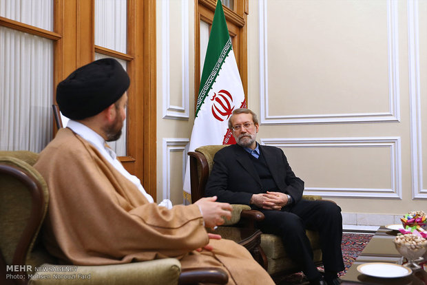 رئيس مجلس الشورى الاسلامي يستقبل رئيس
المجلس الاعلى الاسلامي العراقي