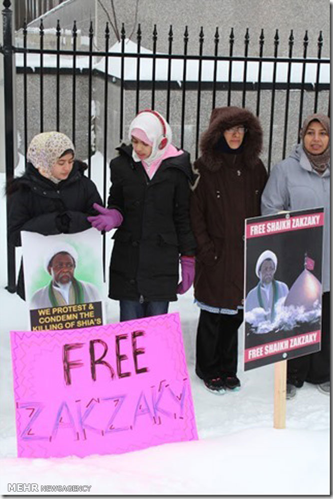 تجمع اعتراض آمیز به کشتار مسلمانان در مقابل کمیسیون عالی نیجریه در اوتاوا، کانادا