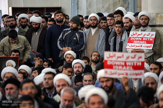 تجمع مردم قم در اعتراض به اعدام شیخ نمر 