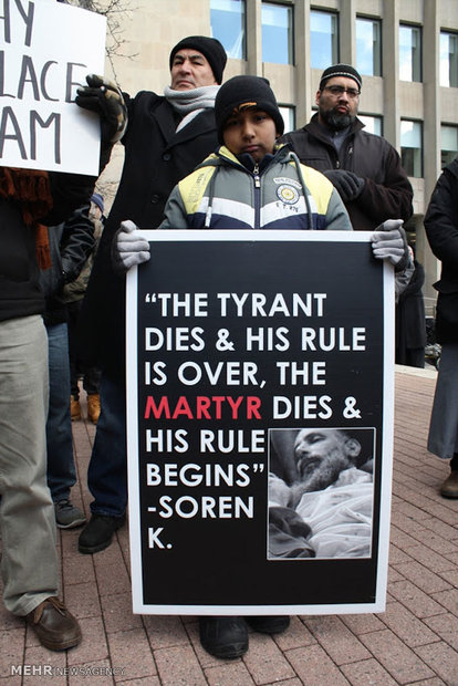 تجمع اعتراض آمیز مسلمانان کانادا به اعدام آیت الله نمر در تورنتو