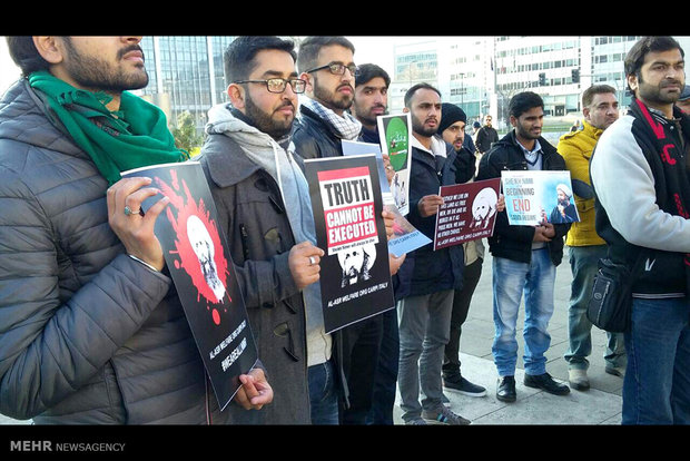 راهپیمایی اعتراض آمیز مردم میلان ایتالیا نسبت به اعدام شیخ النمر