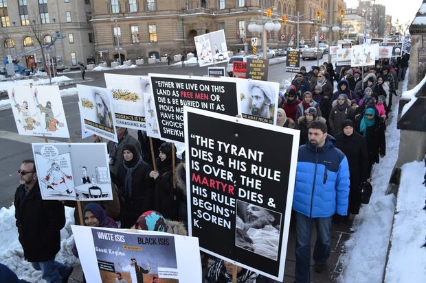 Anti-Saudi protests outside Saudi Arabia embassy in Canada