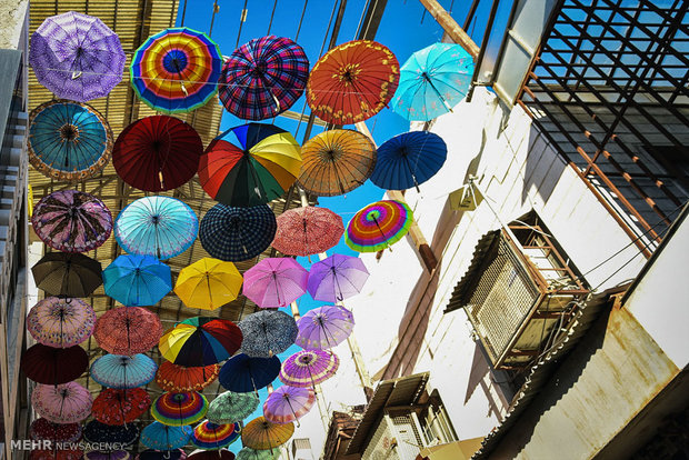 Umbrella alley in shiraz