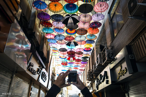Umbrella alley in shiraz