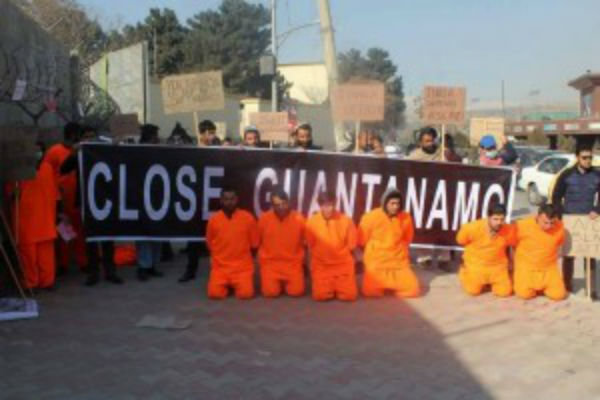 تجمع اعتراض آمیز مقابل سفارت آمریکا در کابل