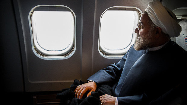 President Rouhani en route to Istanbul