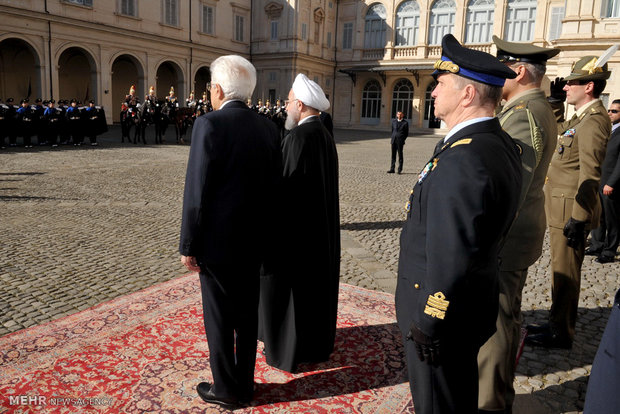 Italian president welcomes President Rouhani in Rome