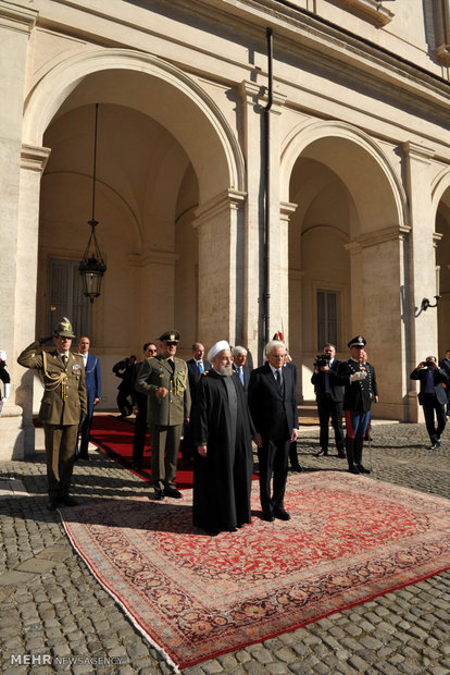 Italian president welcomes President Rouhani in Rome