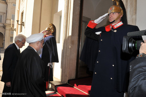 Italian president welcomes President Rouhani in Rome