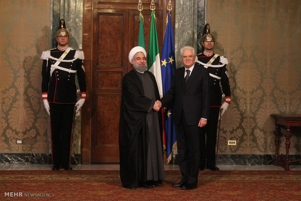 Italian president welcomes President Rouhani in Rome