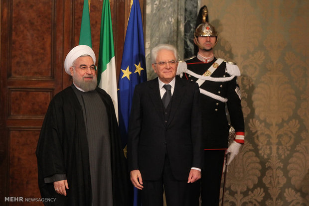 Italian president welcomes President Rouhani in Rome