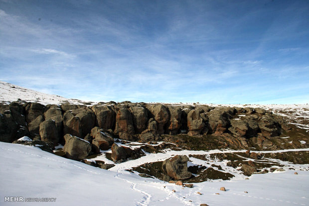 Mount Sabalan in winter