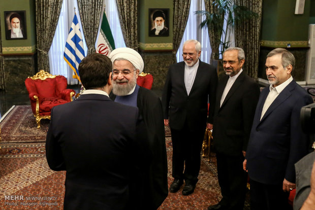 Pres. Rouhani receives Greek PM