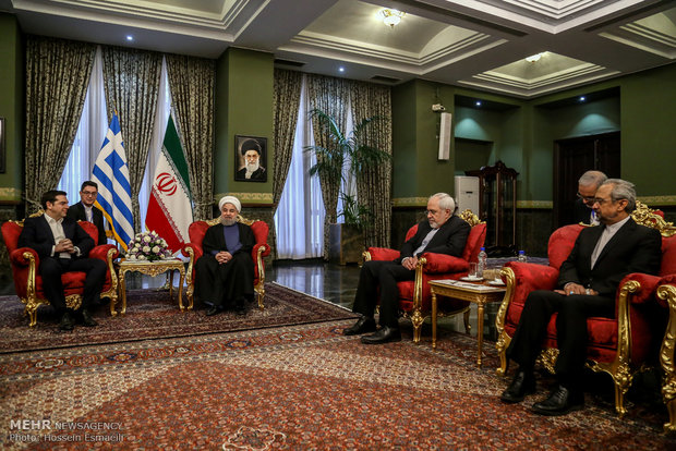 Pres. Rouhani receives Greek PM