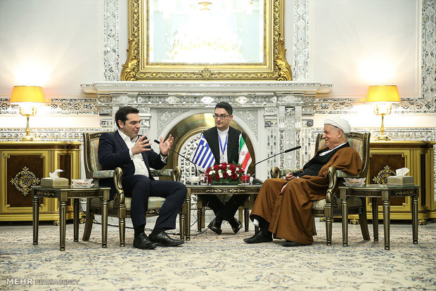 Greek PM meets Hashemi Rafsanjani