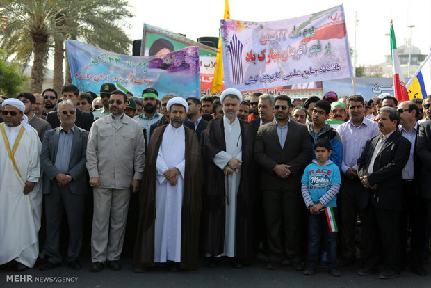 راهپیمایی یوم الله۲۲ بهمن در جزیره کیش