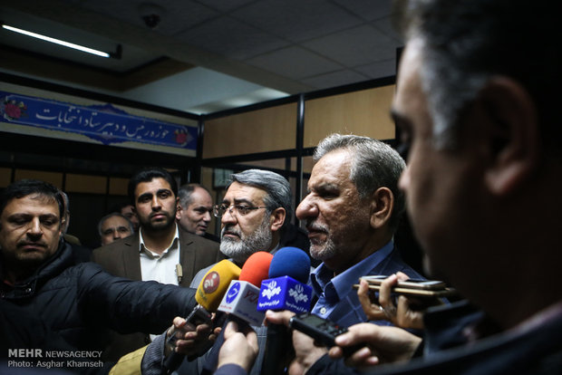 Iran's first VP visits election campaign