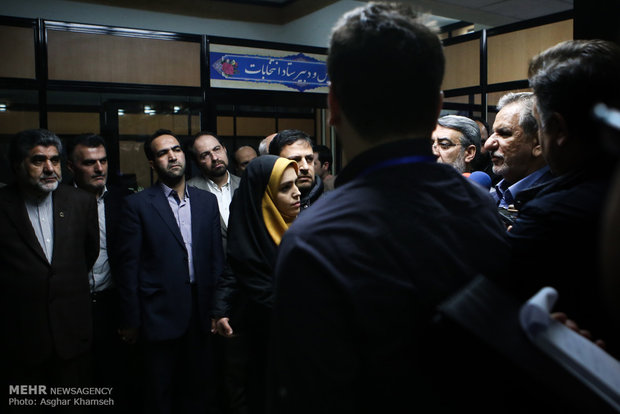 Iran's first VP visits election campaign