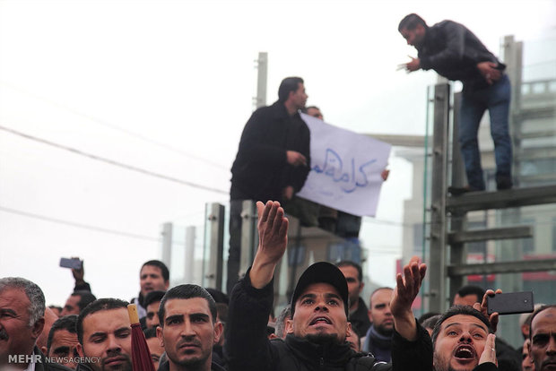 تظاهرات معلمان فلسطینی در رام الله‎