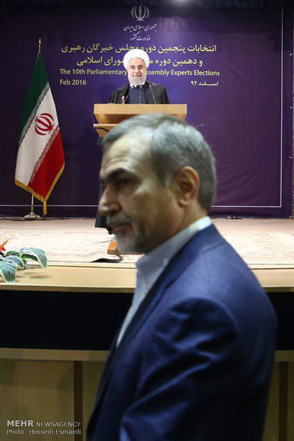 المؤتمر الصحفي لرئيس الجمهورية بحضور مسؤولي الحكومة الايرانية