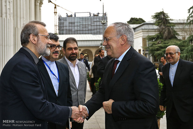 دیدار رئیس جمهور سوئیس با رئیس مجلس شورای اسلامی