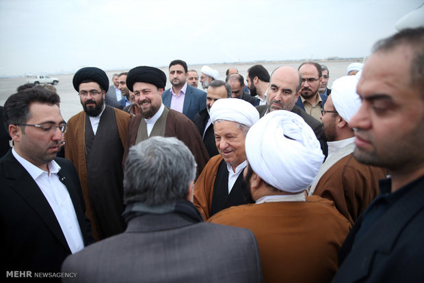 عیادت هاشمی رفسنجانی و سید حسن خمینی از آیت‌الله واعظ طبسی