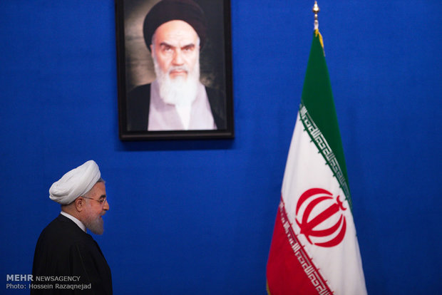 مؤتمر صحفي للرئيس الايراني حسن روحاني