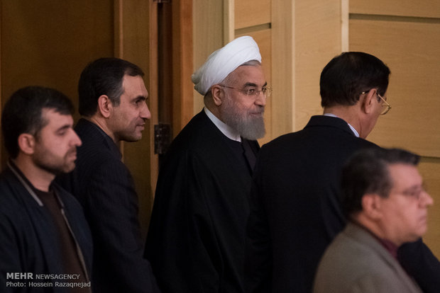 مؤتمر صحفي للرئيس الايراني حسن روحاني