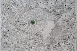 یک نقاش به مردم تابلویی لبریز از ماهی عیدی داد