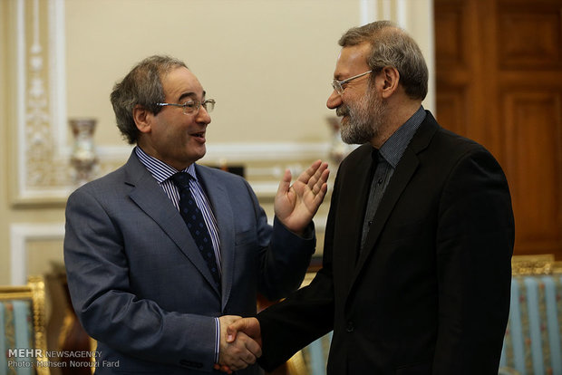 دیدار قائم مقام وزیر خارجه سوریه با علی لاریجانی رئیس مجلس شورای اسلامی