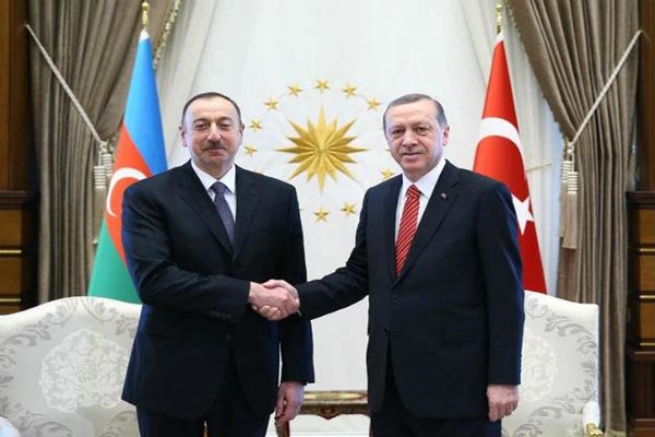 دیدار اردوغان و علی‌اف در ترکمنستان