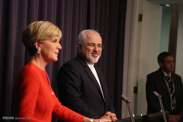 دیدار محمد جواد ظریف وزیر امور خارجه و جولی بیشاپ وزیر امور خارجه استرالیا